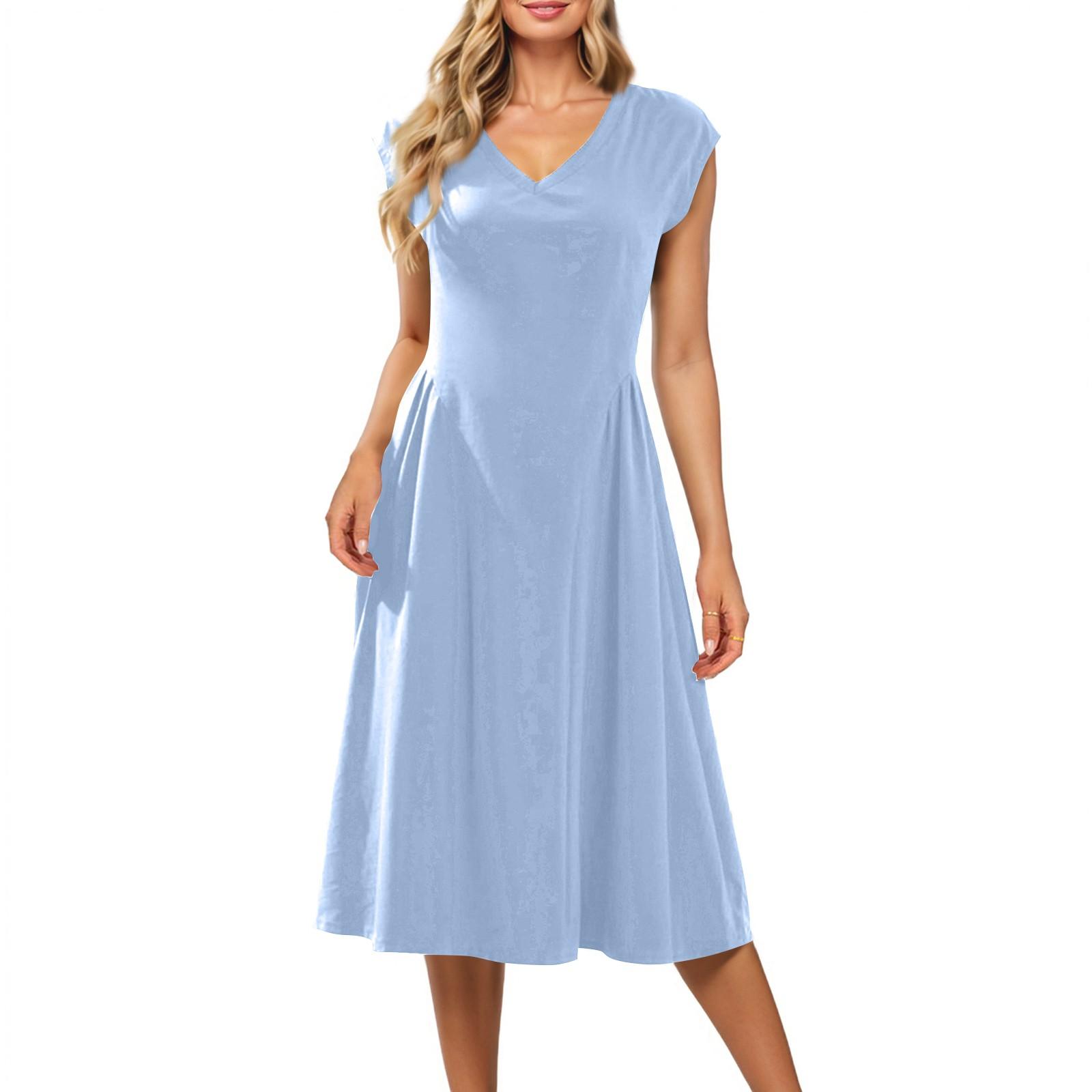 

Женское облегающее платье с рукавами-крылышками, однотонным V-образным вырезом, без рукавов, в стиле пэчворк, плиссированное XXL