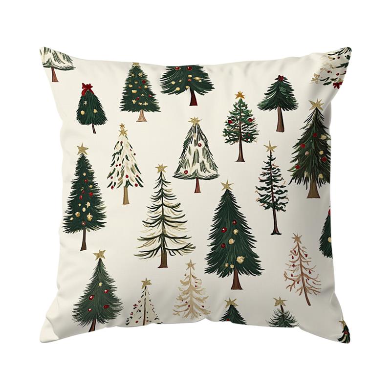 Christmas Tree Pillowcase Cushions 100% Polyester 45x45cm Throw Pillow Cover Sofa Chair Cushion Cover Pillowslip Home Decor
