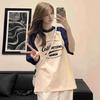Plus Size Dopamine Raglan T-Shirt - Women's Summer Loose Fit Half-Sleeve for Teens