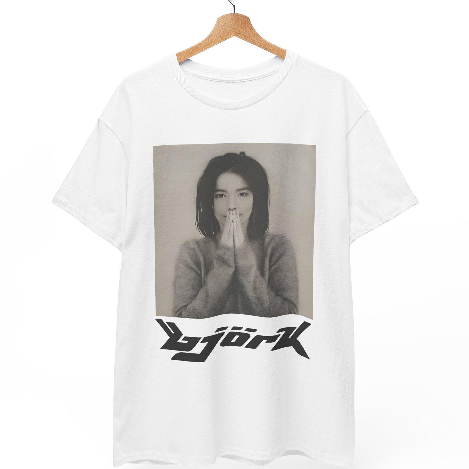 Björk T-Shirt, Debut Album Cover Tee, Vintage 90s Art Pop Shirt, Bjork Logo Graphic Top, Unisex Heavy Cotton Retro Music Fan Gift, S to 5XL 4XL