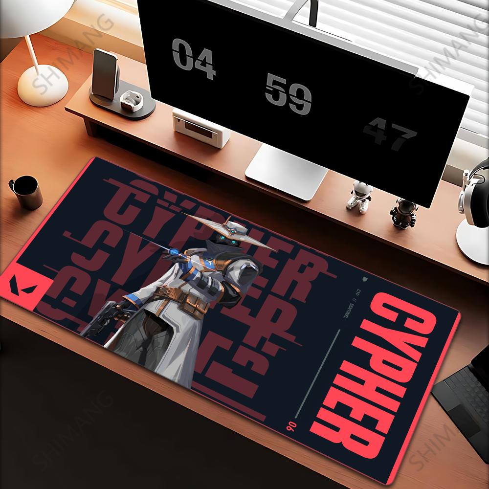 VALORANT Cypher Large Gaming Mouse Pad Computer Mousepad PC Gamer Laptop Mouse Mat Office Mausepad XXL Keyboard Mat Desk Pad