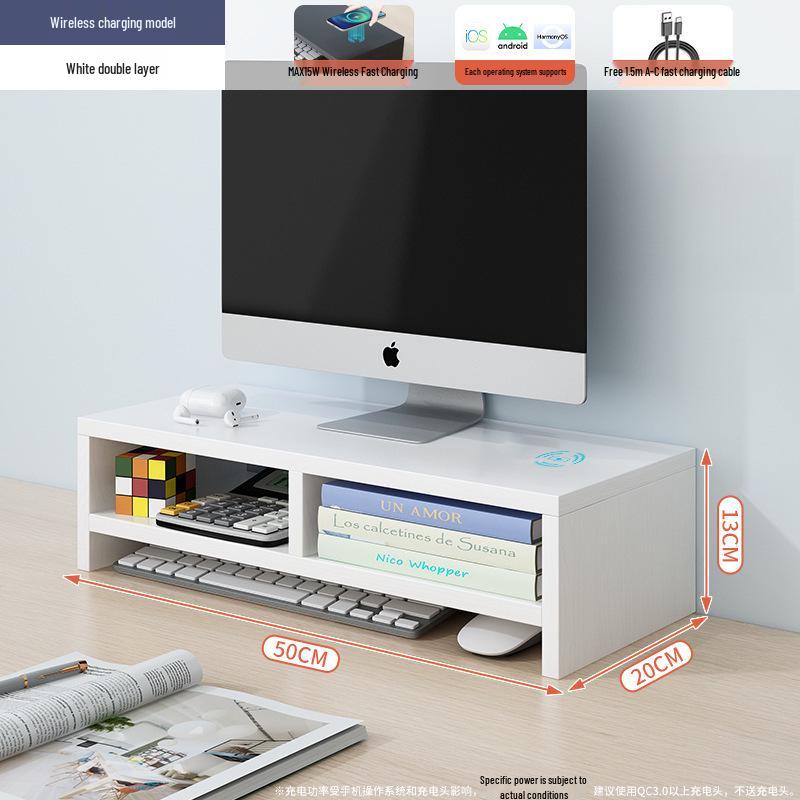 Desktop Monitor Stand and Laptop Riser with Office Storage