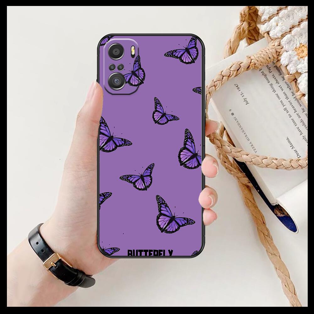 Schöne Schmetterlingsmuster Handyhülle für xiaomi redmi 11 Lite pro Ultra 10 9 8 MIX 4 FOLD 10T Schwarze Hülle Silikon Rückseite Hübsch