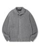 Trillion Washable High-Neck Button-Up Collar Cardigan Knit (Melange Gray)
