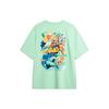 Li-Ning Comfortable Printed Round Neck Pullover Short Sleeve T-Shirt Men Tops Cool-Green AHSU307-1
