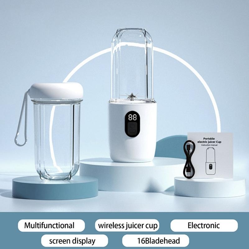 500ml Smoothie Blenders Portable USB Rechargeable Juicer with High Speed Motor Mixing Cup for Protein Shakes and Juices