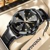 Poedagar Luxury Casual Man Wristwatch Quartz Sports Business Men Watch Waterproof Easy to Read Luminous Date Week Leather Men's Watches