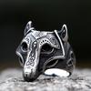 2025 NEW Men's 316L Stainless Steel Ring Viking Wolf  Ring Punk Animal Ring For Men Fancy Halloween Jewelry Free Shipping
