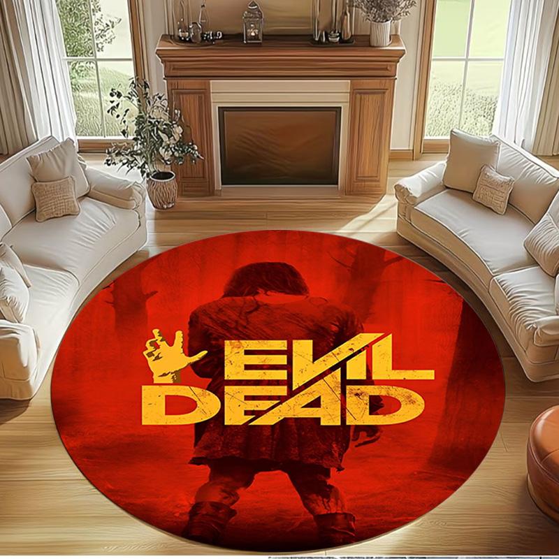 The Evil Dead Print Round Rug, Washable Floor Carpet, For Entryway Dorm Laundry Room Office Study, Home Decor Birthday Christmas Gift