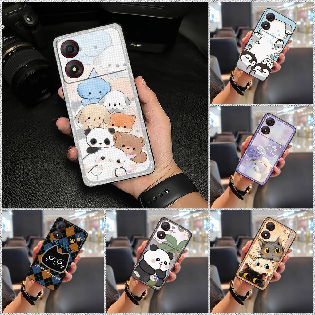 Cute Back Cover Phone Case For ZTE Blade A34 Full Wrap Phone Pouch Anti-dust Anti-knock Graffiti Fashion Design Cartoon