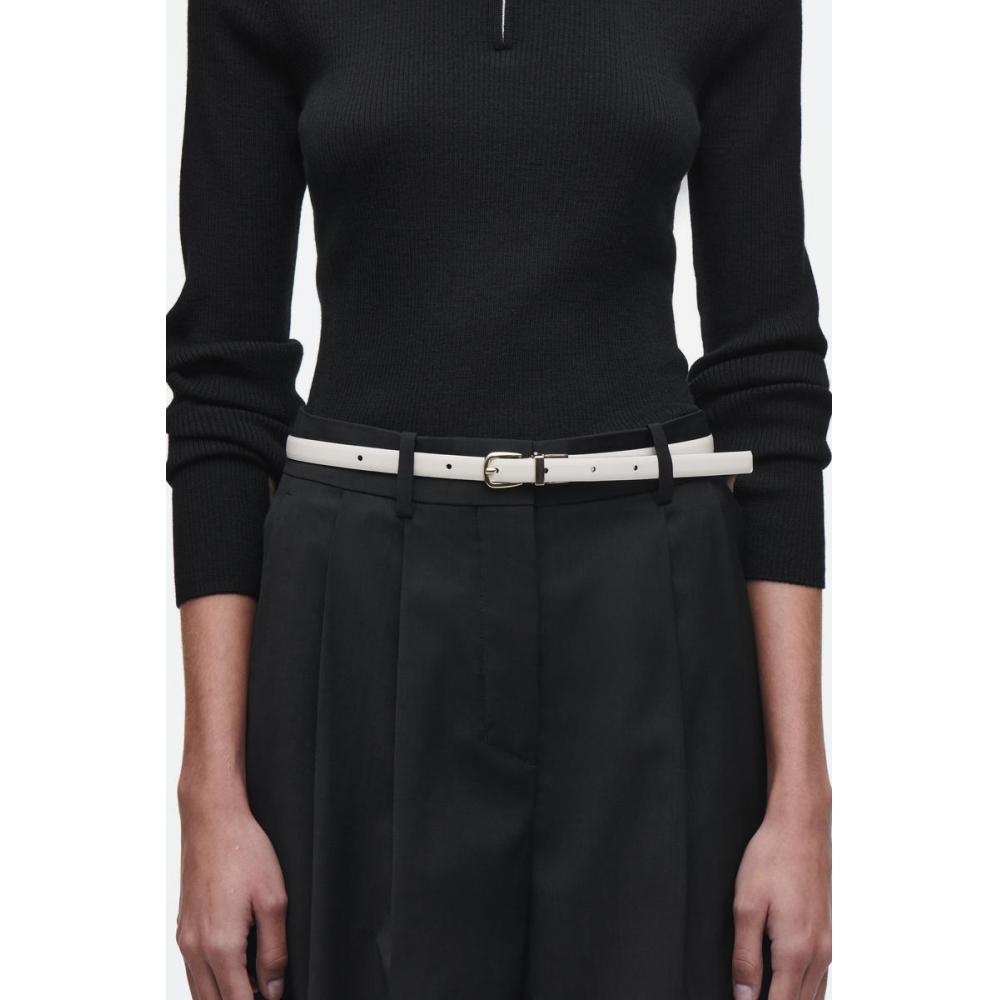 

Cos Japan Двусторонний тонкий кожаный ремень black/ecru/XS/S