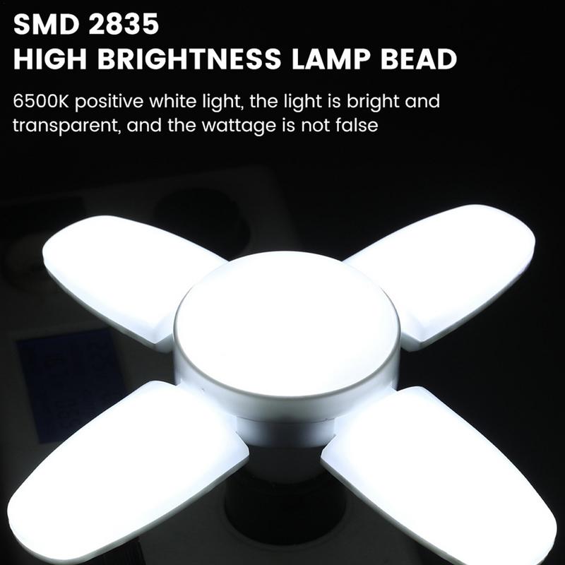 Bright LED Lighting For Garage Barn Ceiling Lights With 4 Adjustable Panels Home Ceiling Lamp With Folding Light Panels For