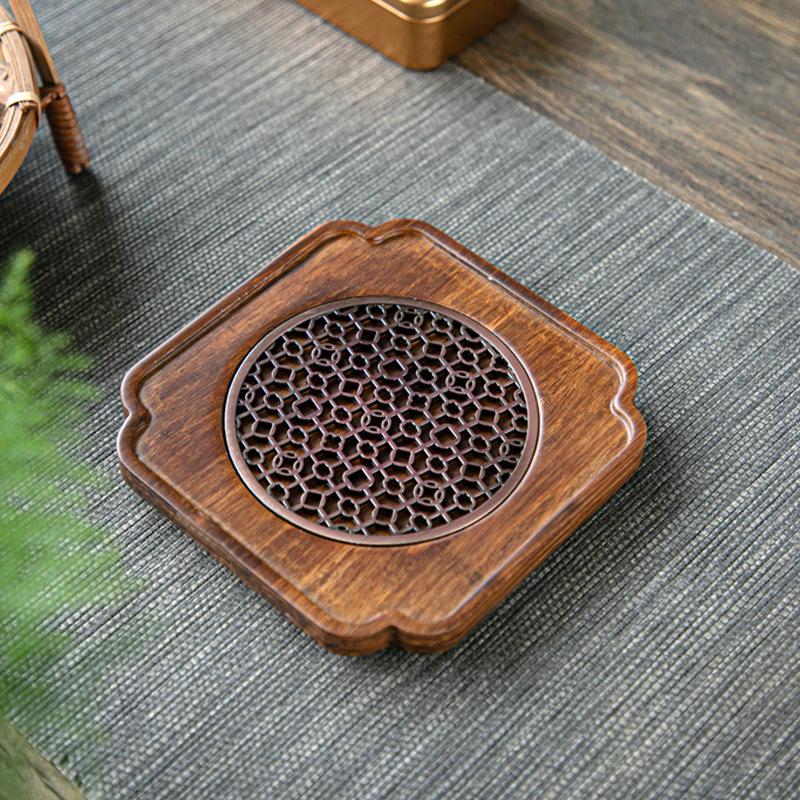 Teapot Cushion Natural Bamboo Cup Mat Tea Saucer Kungfu Tea Set Living Room Coffee Table Chinese Tea Room Ceremony Tools