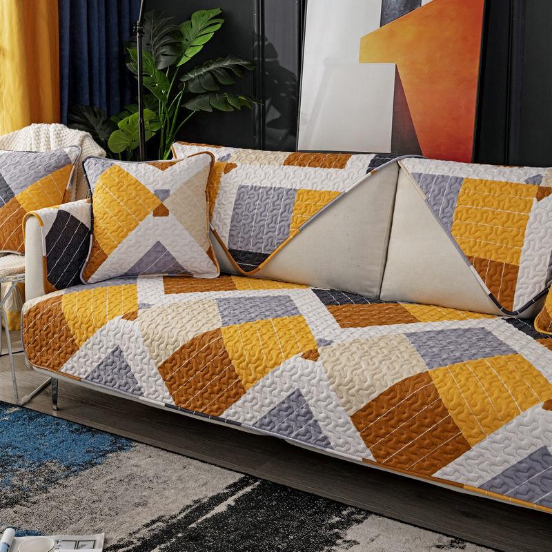 Quilted Sofa Towel Cushion Four Season Universal Slipcover Non-slip Cloth Sofa Covers for Living Room Couch Sofa Towel