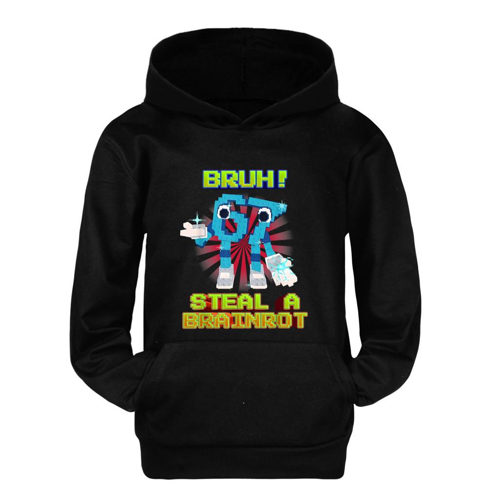 

5194 Дитячі Хлопчики Дівчатка Вкрасти Мозковий гниль 67 Шість Сім Надруковані Повсякденні Толстовки з капюшоном з довгими рукавами 140cm чорний