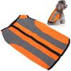 Polyester Thin Fabric Pet Dog Clothes Zipper Closure Dog Safety Jacket  Road Safety Travel