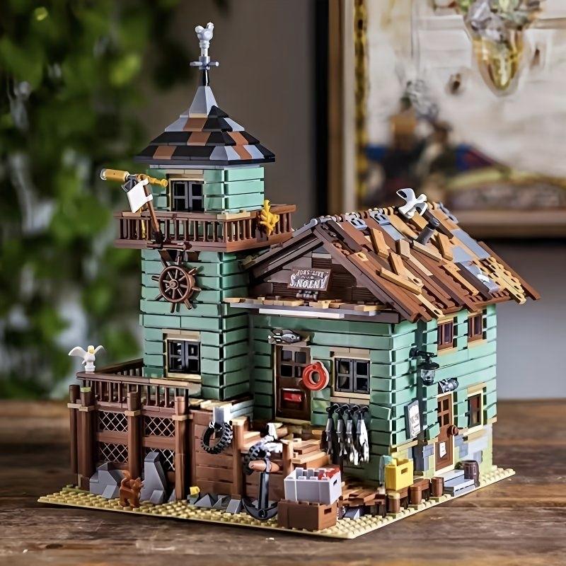 Set di Blocchi da Costruzione Capanna del Pescatore da 2643 Pezzi - Adatto per Adulti 14+! Costruisci una Dettagliata Casa da Pesca a Tema Oceanico Utilizzando Parti di Alta Qualità