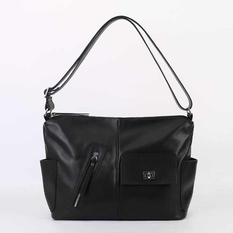 Men's and Women's Universal Single-Shoulder Bag French Style Simple Design Crossbody Bag for Casual Commuting Casually