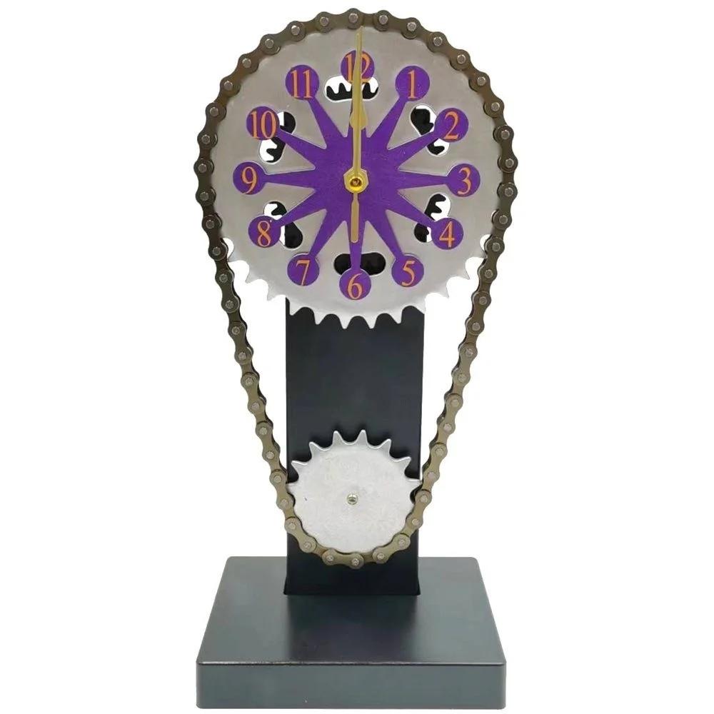 European Creative Clock Decoration Desk Clock Vintage Clock Crafts Ornaments Chain Gear Home Decor