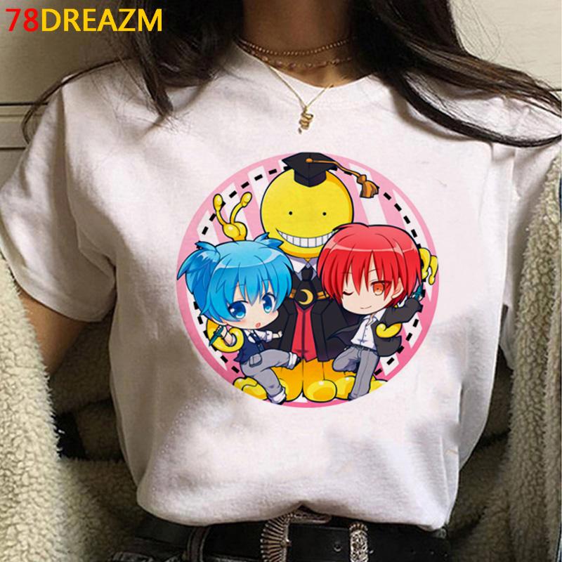 Japońskie Anime Damski/Męski T-Shirt Assassination Classroom Oversize T-Shirty Vintage Grunge Casual 2023 Letnia Odzież Topy Koszulka