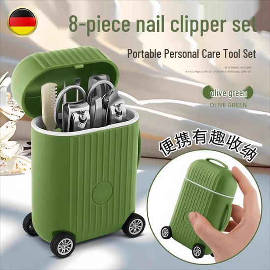 Compact Travel Nail Care Set with Clipper, Scissors, & Manicure Tools