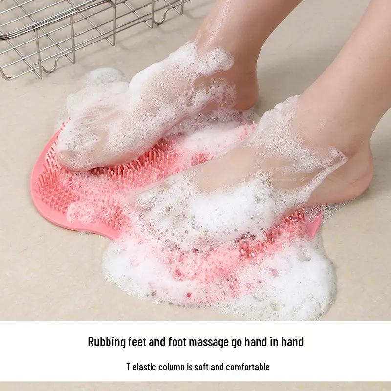 Free Shipping: Silicone Foot Scrubbing Pad & Back Scrubber - Lazy Person's Exfoliating Massage Towel for Bathing