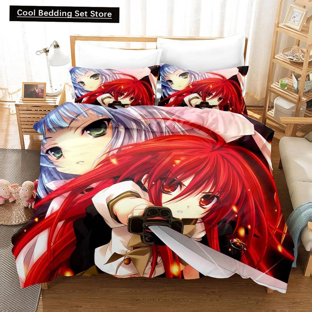 Kawaii Flicka Tecknad Shakugan No Shana Sängkläder Set Anime Sänglinne Täcke Påslakan Set Heminredning Enkel Queen King Size Gåva