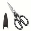 1PCS Multifunctional Kitchen Scissors Household Fish Cutting Meat Scissors Stainless Steel Scissors