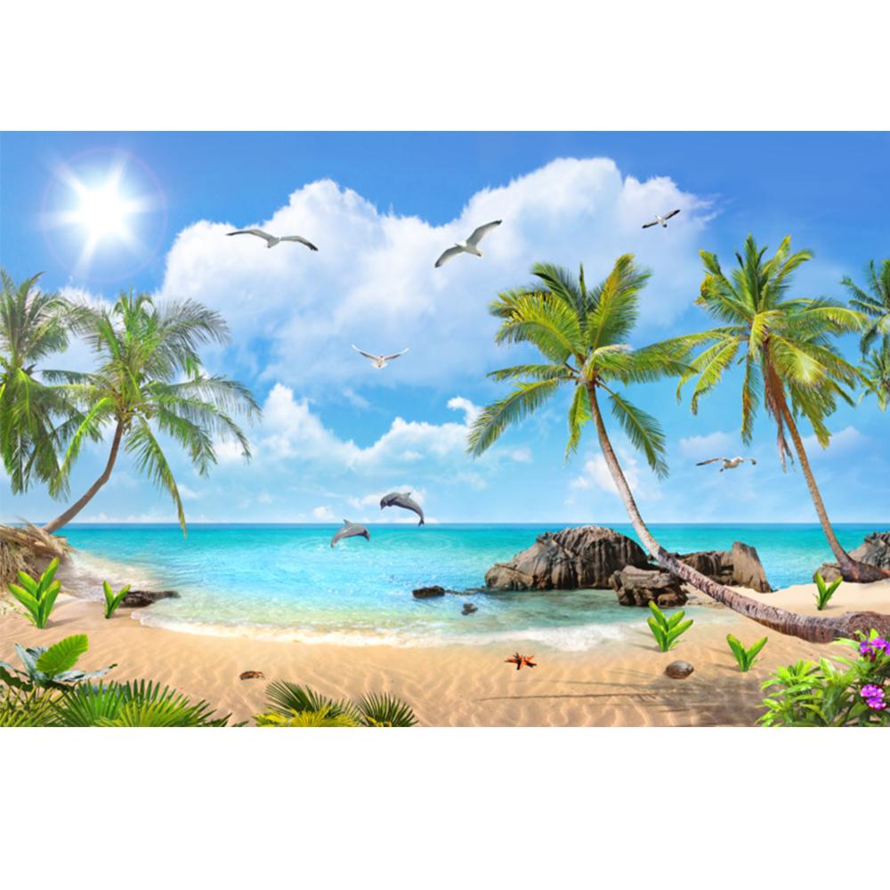 Beautiful Beach Wallpaper Large Palm Tree Mural Beach Themed Wall Murals Bedroom Living Room Home Decor