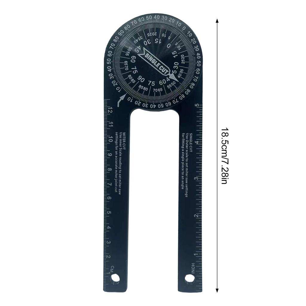 Aluminum Alloy Miter Saw Protractor with Multiple Scales Household Measurement Tool Suitable for Woodworking Metalworking