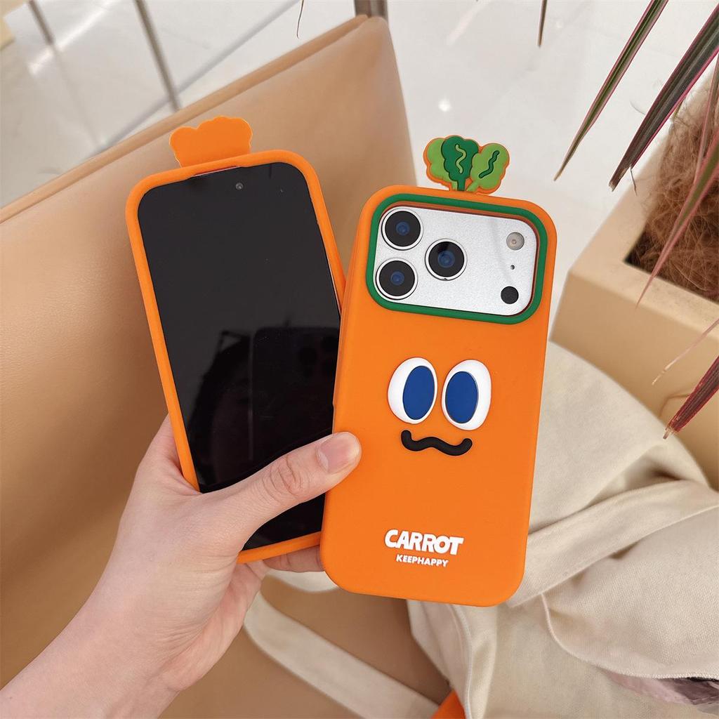 3D Cartoon Carrot Phone Case for iPhone 15/14/13/12/11 Pro/Pro Max