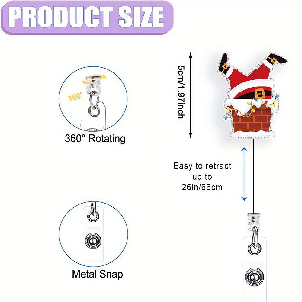 Cute Santa Badge Reel - 2D scalable Christmas ID clip, a perfect gift for nurses and friends.