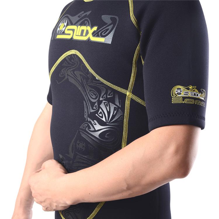 SLINX Men's 3mm Short Sleeve Wetsuit with Back Zipper, High-Quality Fabric for Warm Scuba Diving