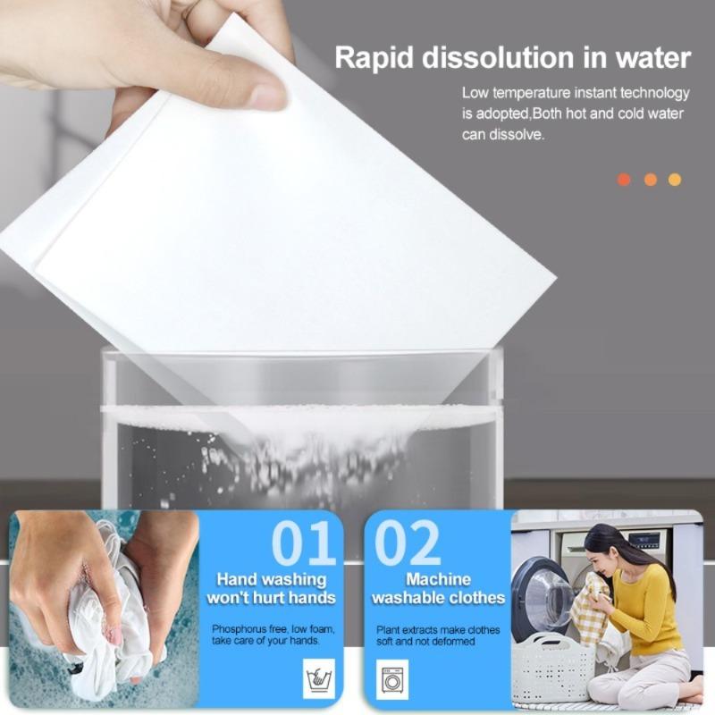 30/60 pezzi Detersivo in fogli Pastiglie per bucato facili da sciogliere Detersivo per bucato per pulizia profonda e forte Sapone per bucato per lavatrice