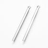 10pcs Non-Tarnish 304 Stainless Steel Pendants Bar Stainless Steel Color 43x2x2mm Hole: 1.8mm