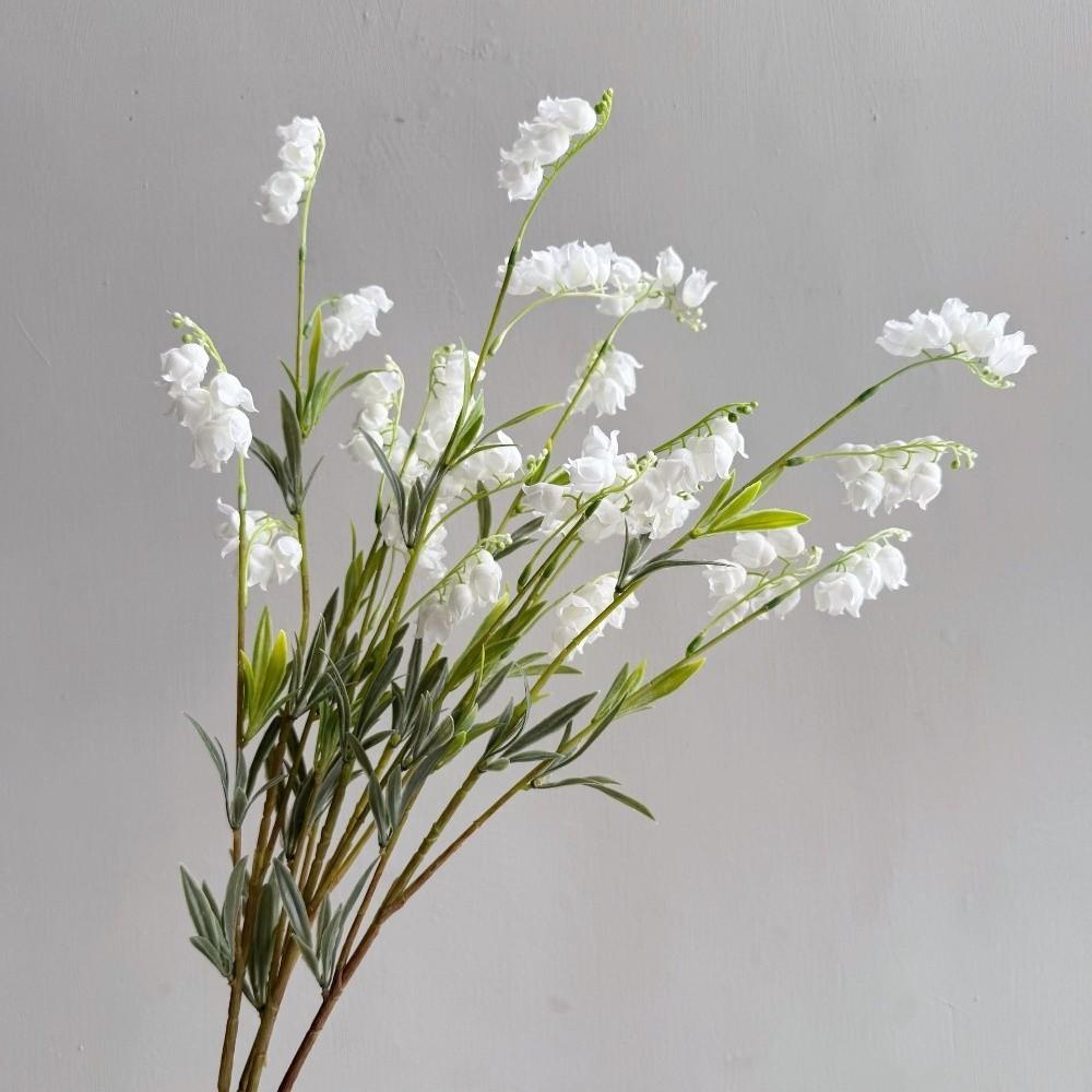 Realistic Valley Lily Artificial Bellflower Flowers 3 Forks 80cm Silk Flower Long Branch Fake Flower Bridal Bouquet Accessories
