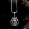 S925 Sterling Silver Double-Sided Tibetan God of Wealth Jaki Lham Pendant - Unisex Necklace