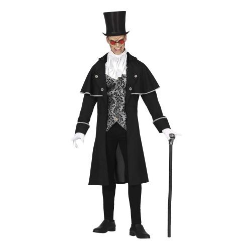 Fiestas Guirca Mens Vampire Costume Set - Black/Silver / L - Image 2