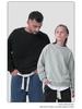 Children's Solid Color Loose-Fit Sweatpants and Sweatshirt Set - Combed Cotton, Large Terry Cloth for Big and Middle Kids