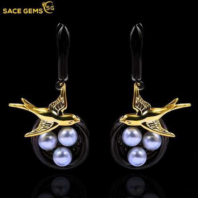 Creative Swallow Drop Earrings Two Tone Dangle Earrings Women's Anniversary Gifts