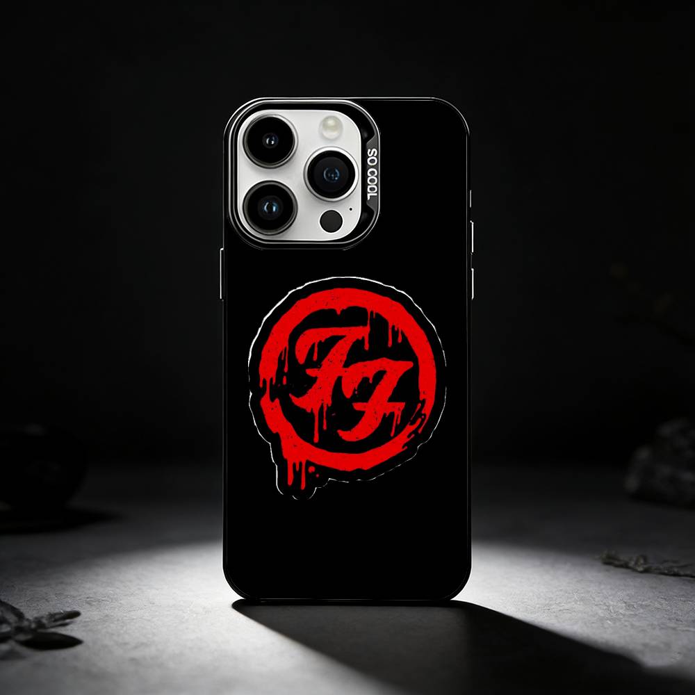 Foo F-Fighters band Phone Case For iPhone 17,16,15,14,13,12,11 Plus,Pro Max,XS,Colored silver phone case