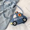 Cute PU Leather Children's Shoulder Bag 3D Splicing Crossbody Bag Cartoon Car Shape Handbag for