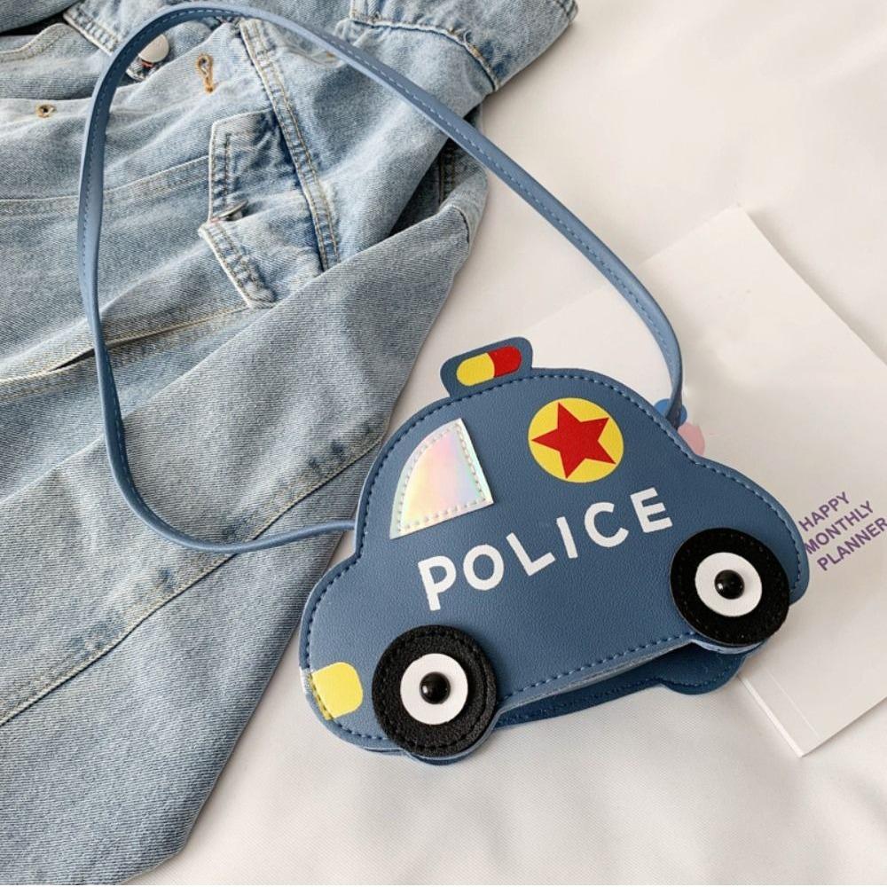 Cute PU Leather Children's Shoulder Bag 3D Splicing Crossbody Bag Cartoon Car Shape Handbag for