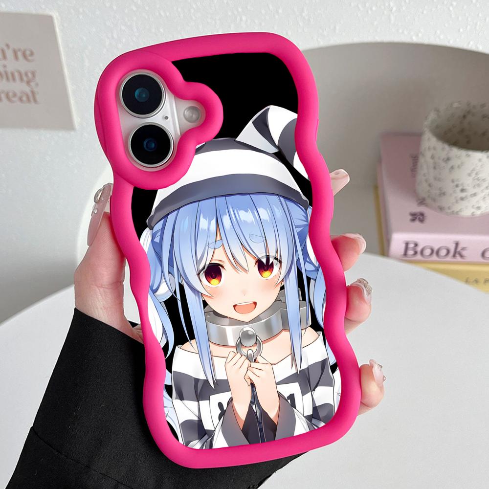 Holo Usada Pekora Wavy Edge TPU Mobile Phone Case for iPhone 17 16 15 14 13 12 11 Air Pro Max Plus Colorful Cover