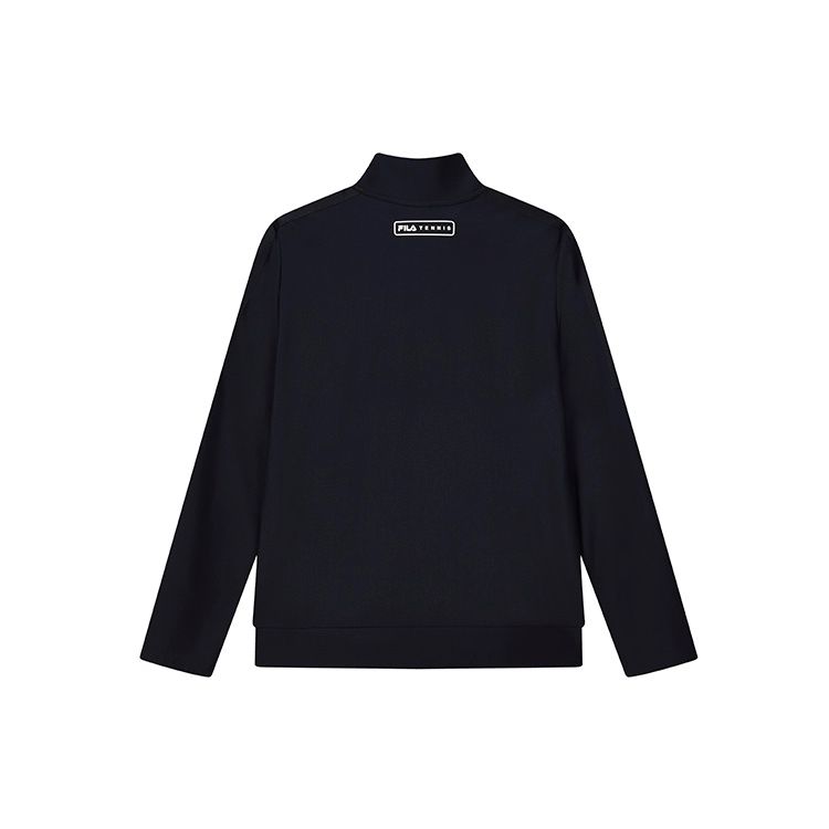 FILA Embroidered Logo Sports Knit Stand Collar Fitted Jacket Men jackets Dark-Blue A11M133502F-NV