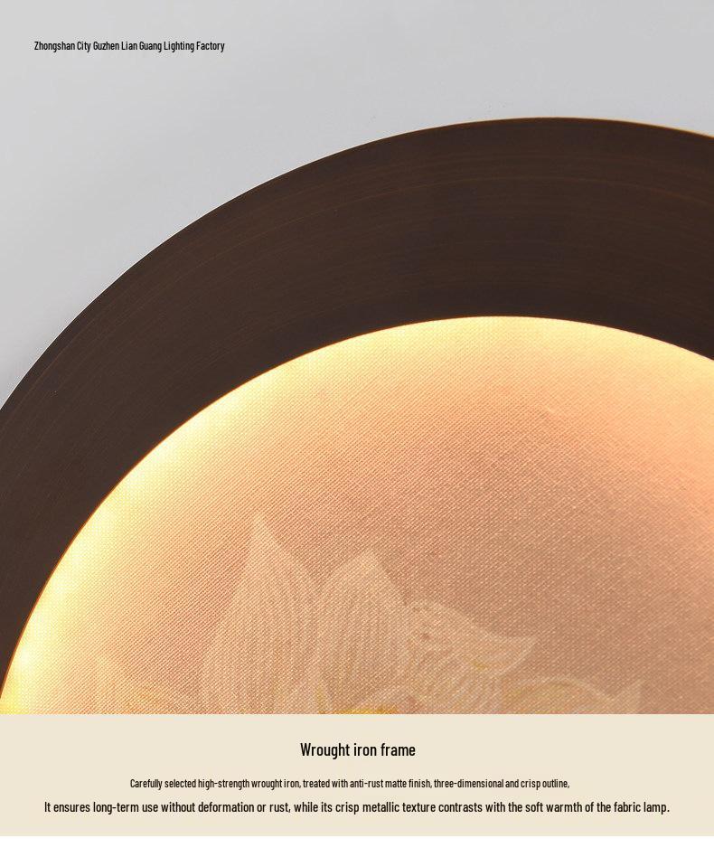 Song Dynasty Zen Mural Lamp: Retro Wall Light for Living Room, Hallway, and Staircase