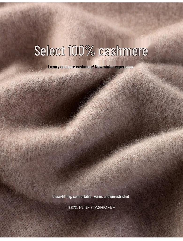 Women's Autumn/Winter Round Neck Pure Cashmere Knit Sweater