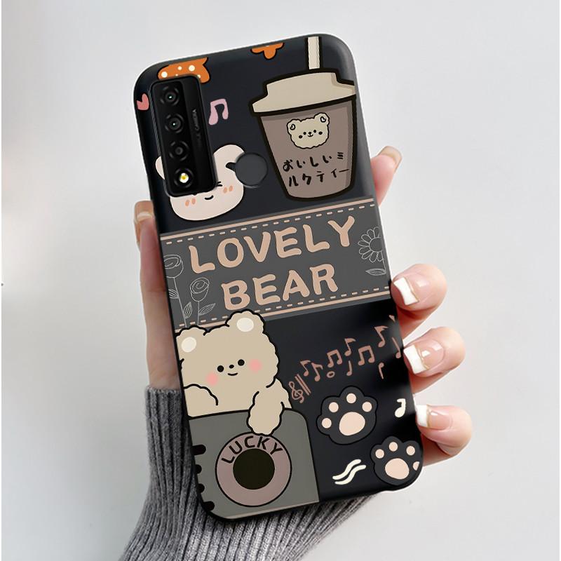 Casing For TCL 20 XE Case Aesthetic Fashion Cute Cat Astronaut Black Soft Silicone Protective Back Cover For TCL 20XE Phone Case