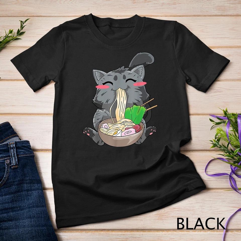 Cat Ramen Anime Kawaii Neko Gift T-Shirt Unisex T-shirt 2 S