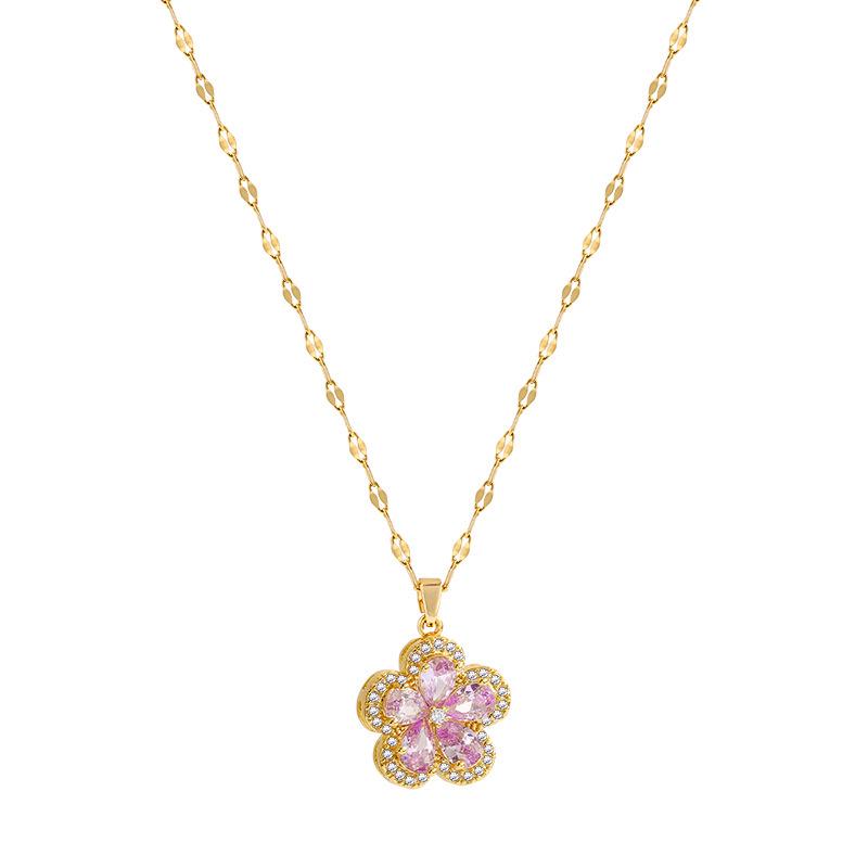 Dopamine Plum Blossom Necklace: Elegant 2025 Women's Clavicle Chain